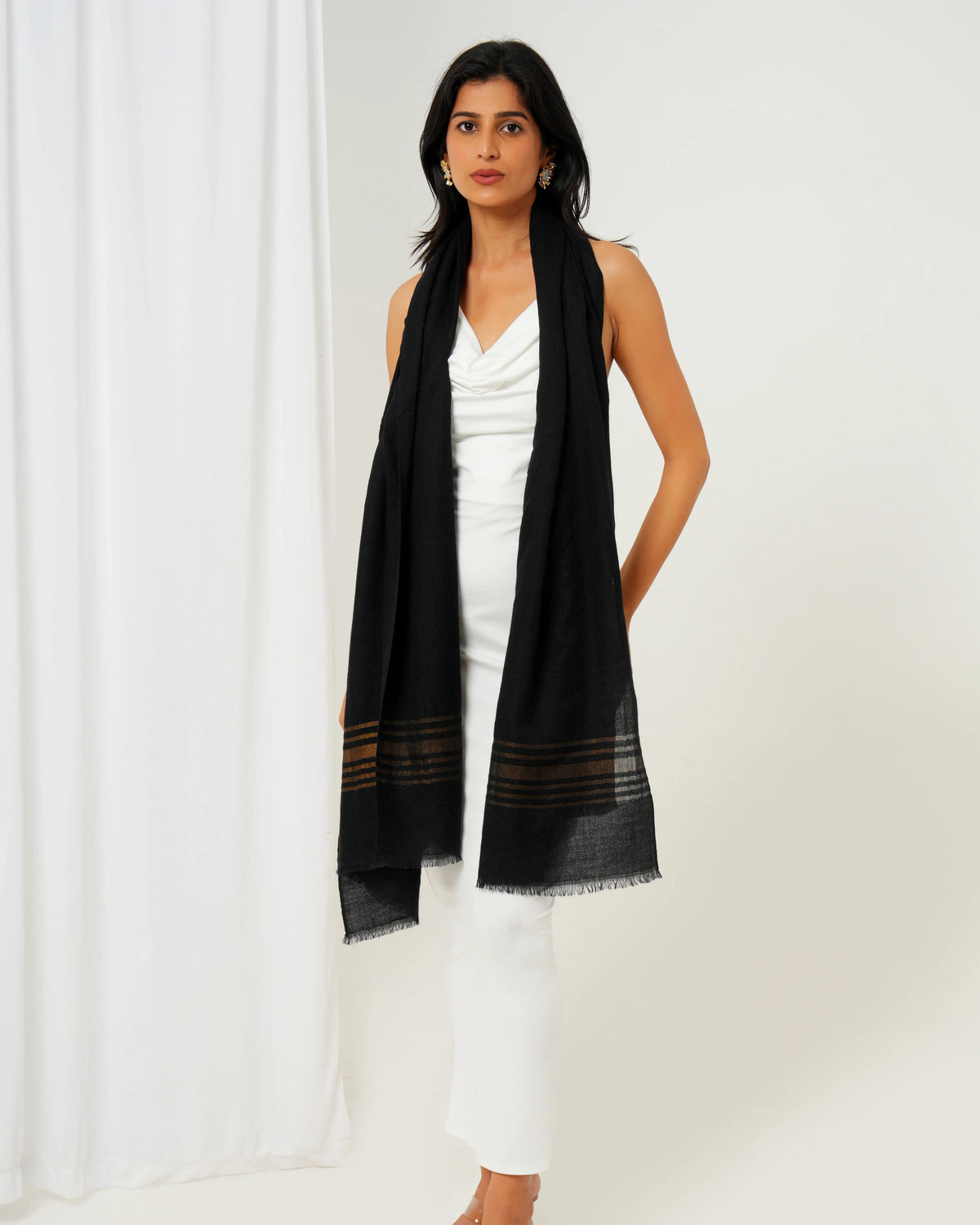 Zari Striped Pashmina Stole