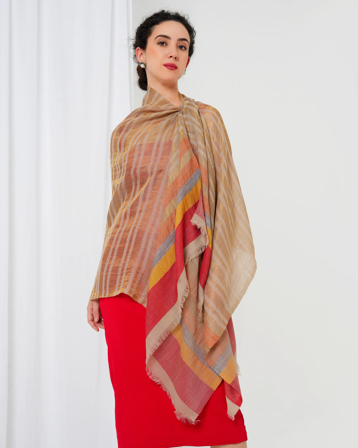 Zari Striped Woolen Stole