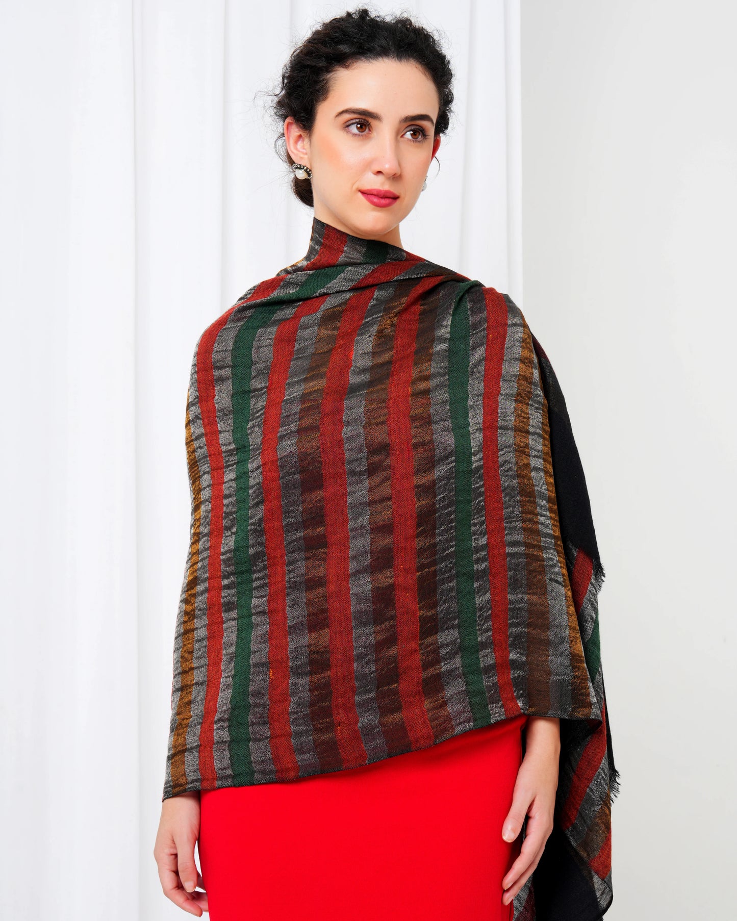 Zari Striped Cashmere Stole