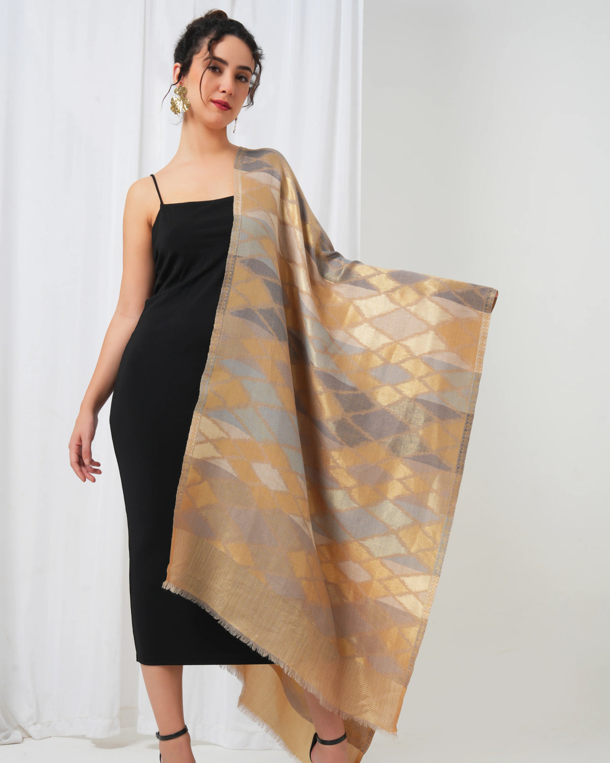 Ikat Zari Wool Stole