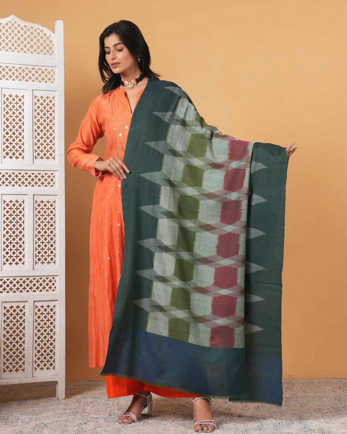 Handmade Ikat Pashmina Shawl