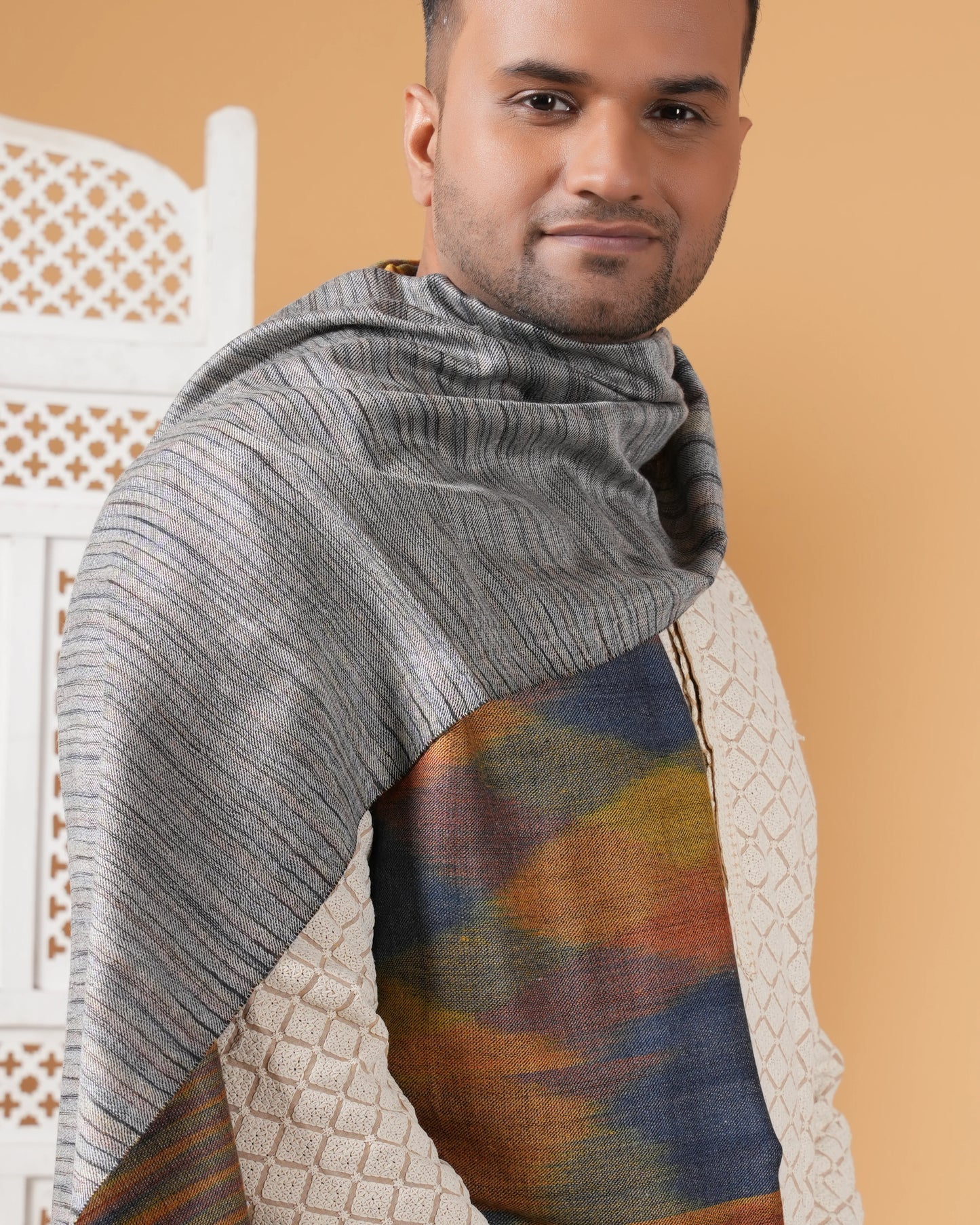 Ikat Reversible Pure Pashmina Muffler