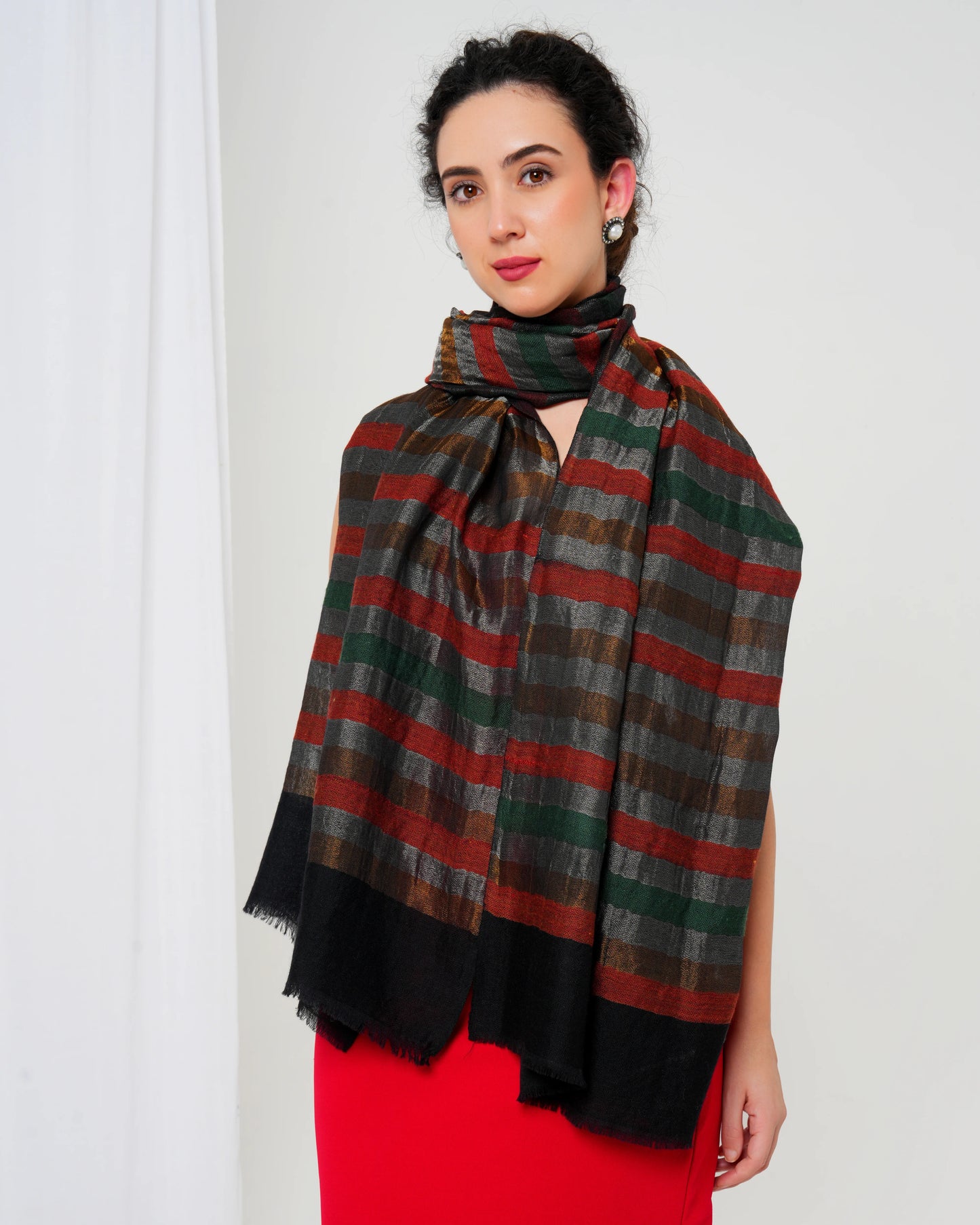 Zari Striped Cashmere Stole