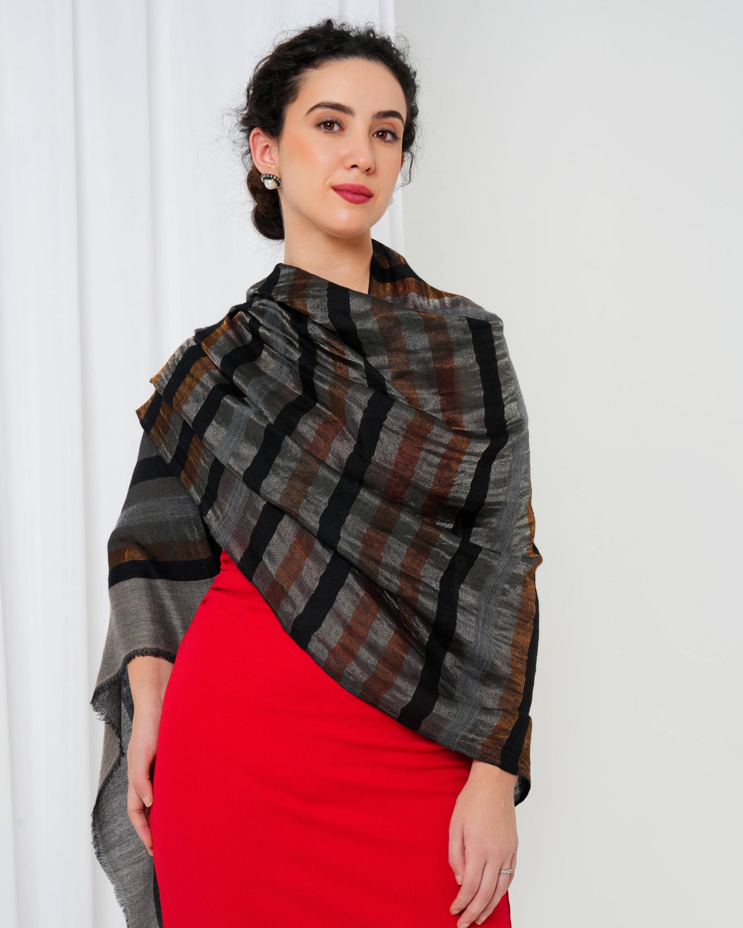 Zari Striped Cashmere Stole