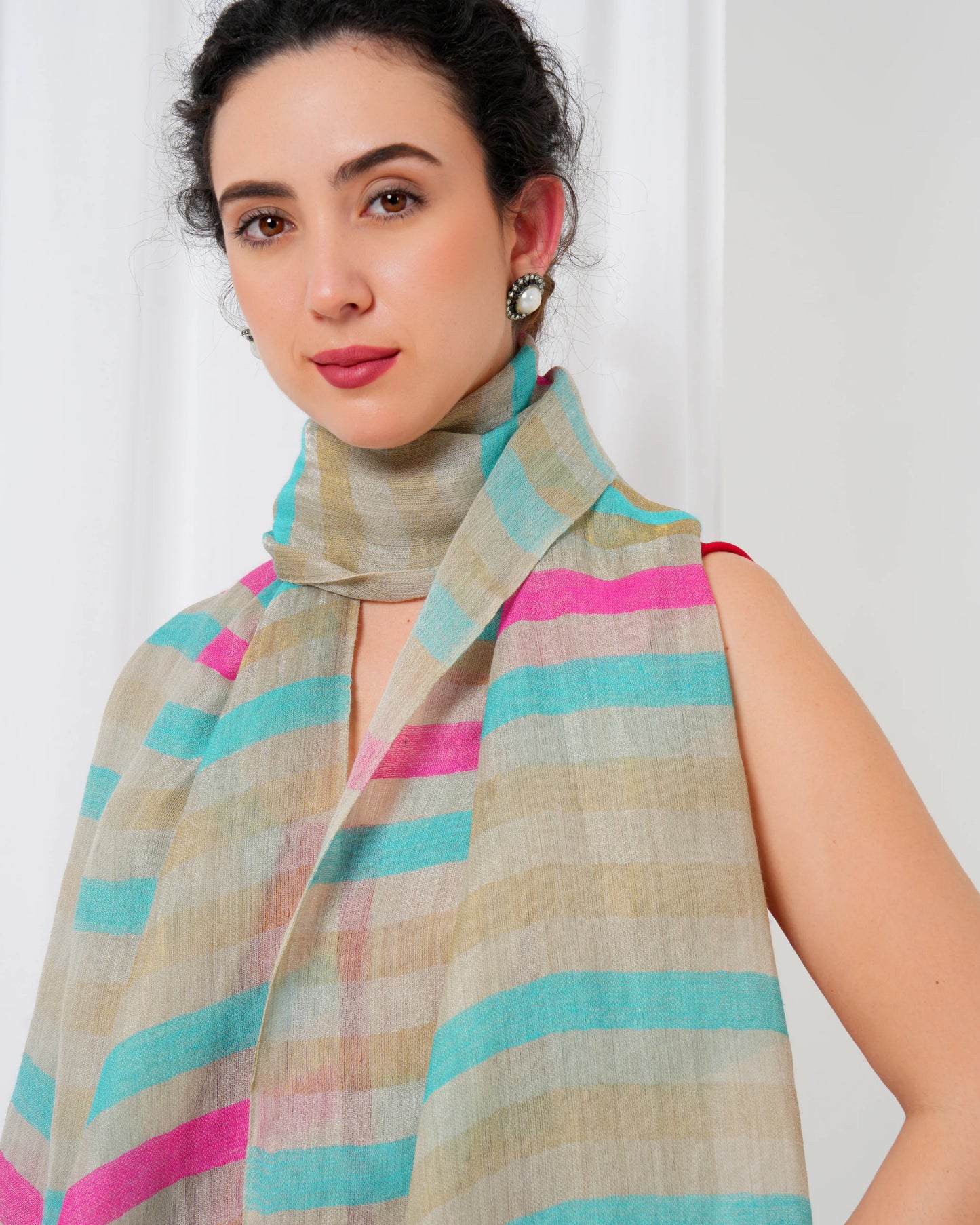 Zari Striped Cashmere Stole