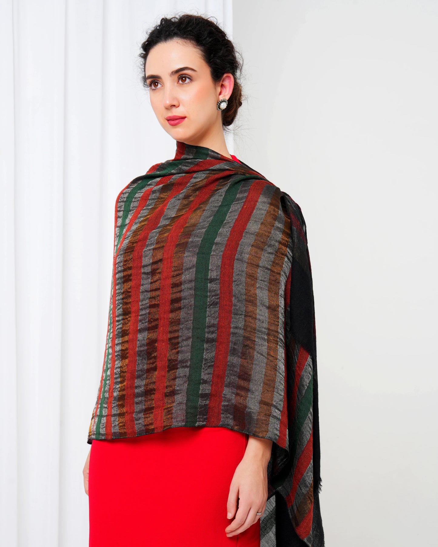 Zari Striped Cashmere Stole