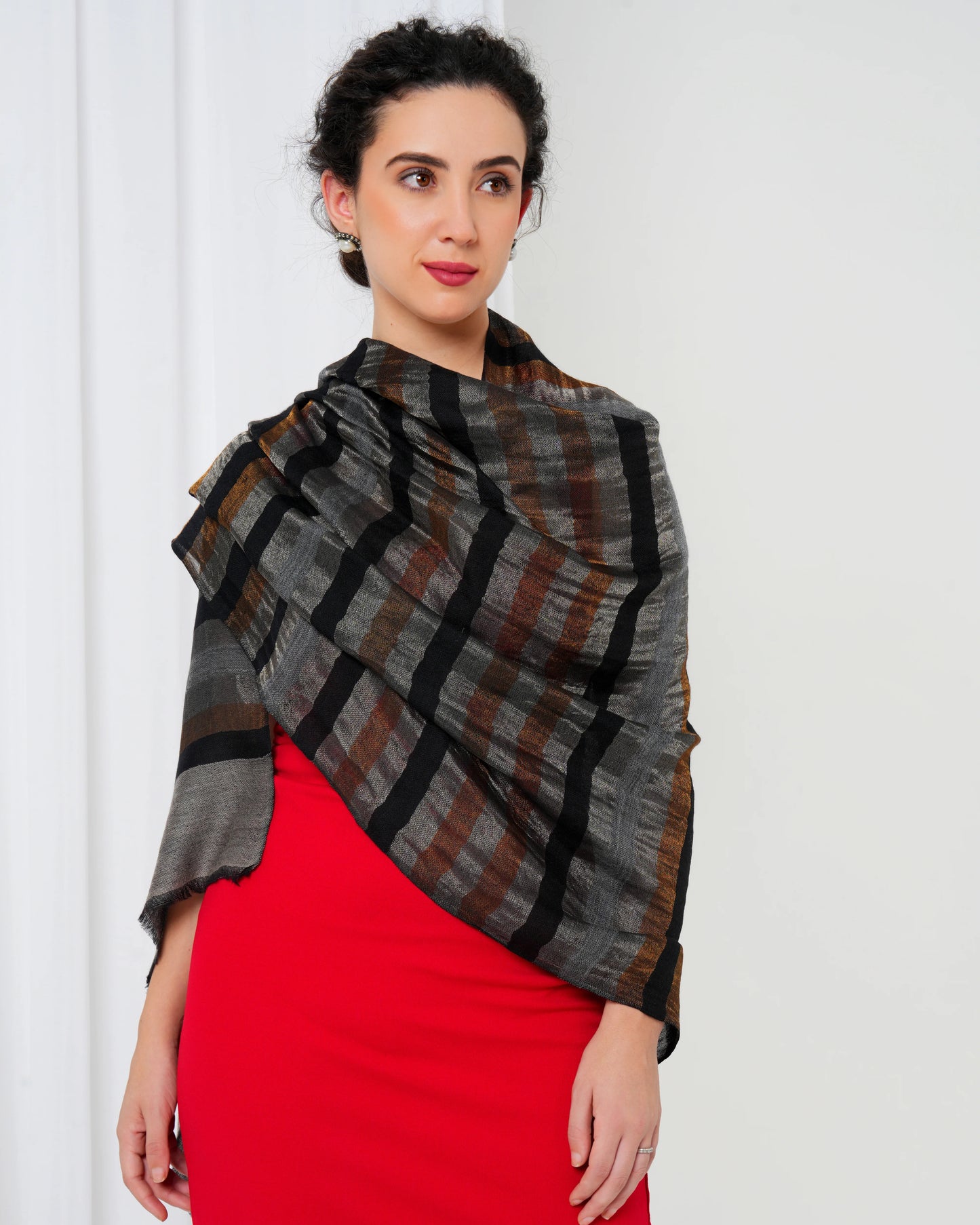 Zari Striped Cashmere Stole
