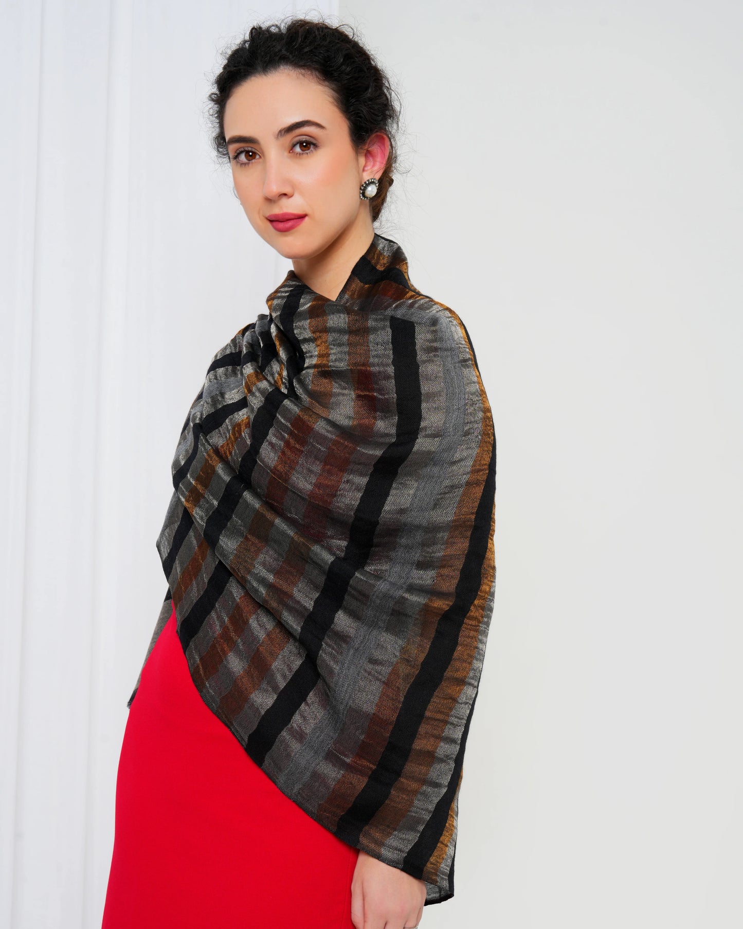 Zari Striped Cashmere Stole