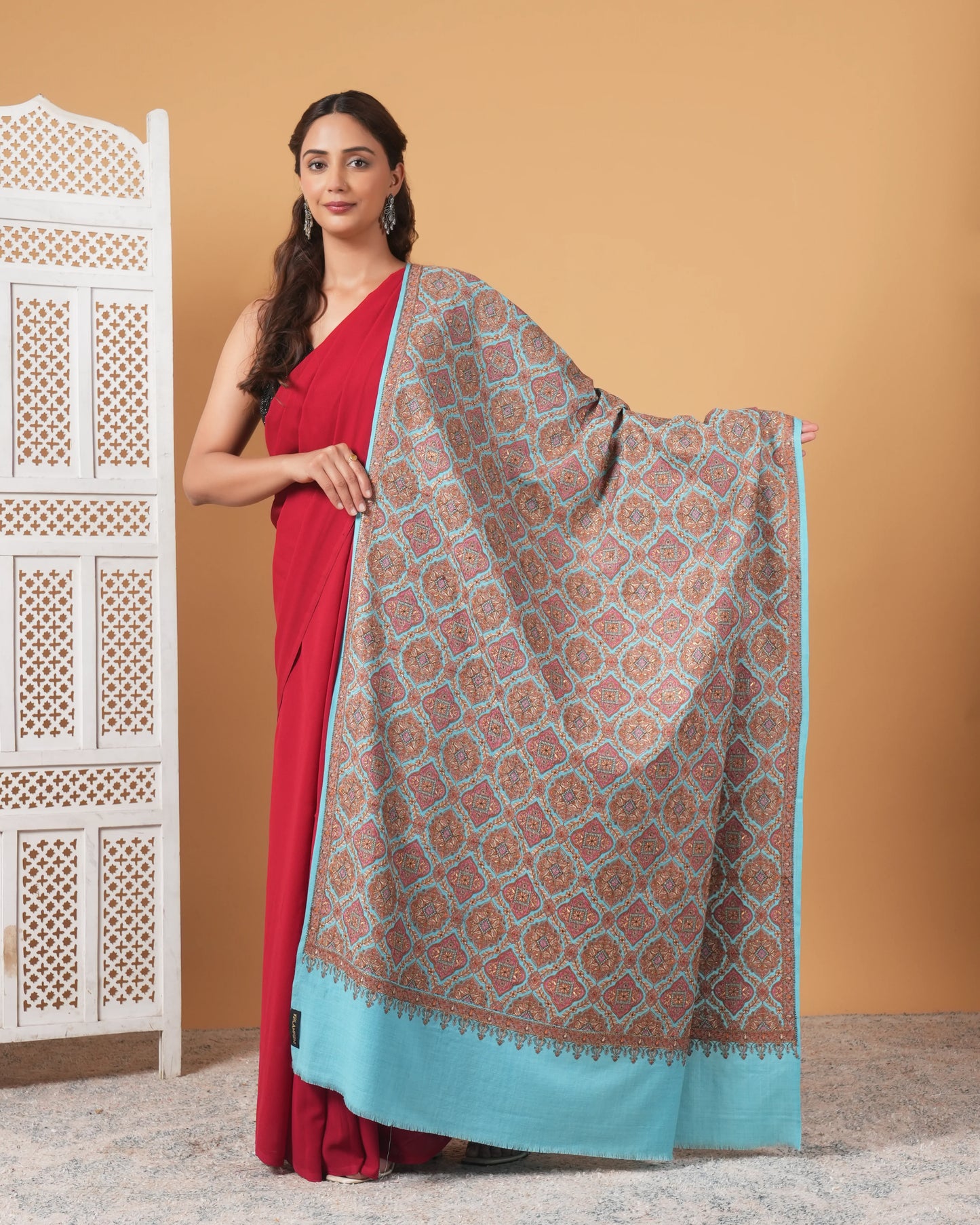 Jama-Embroidered Woolen Shawl