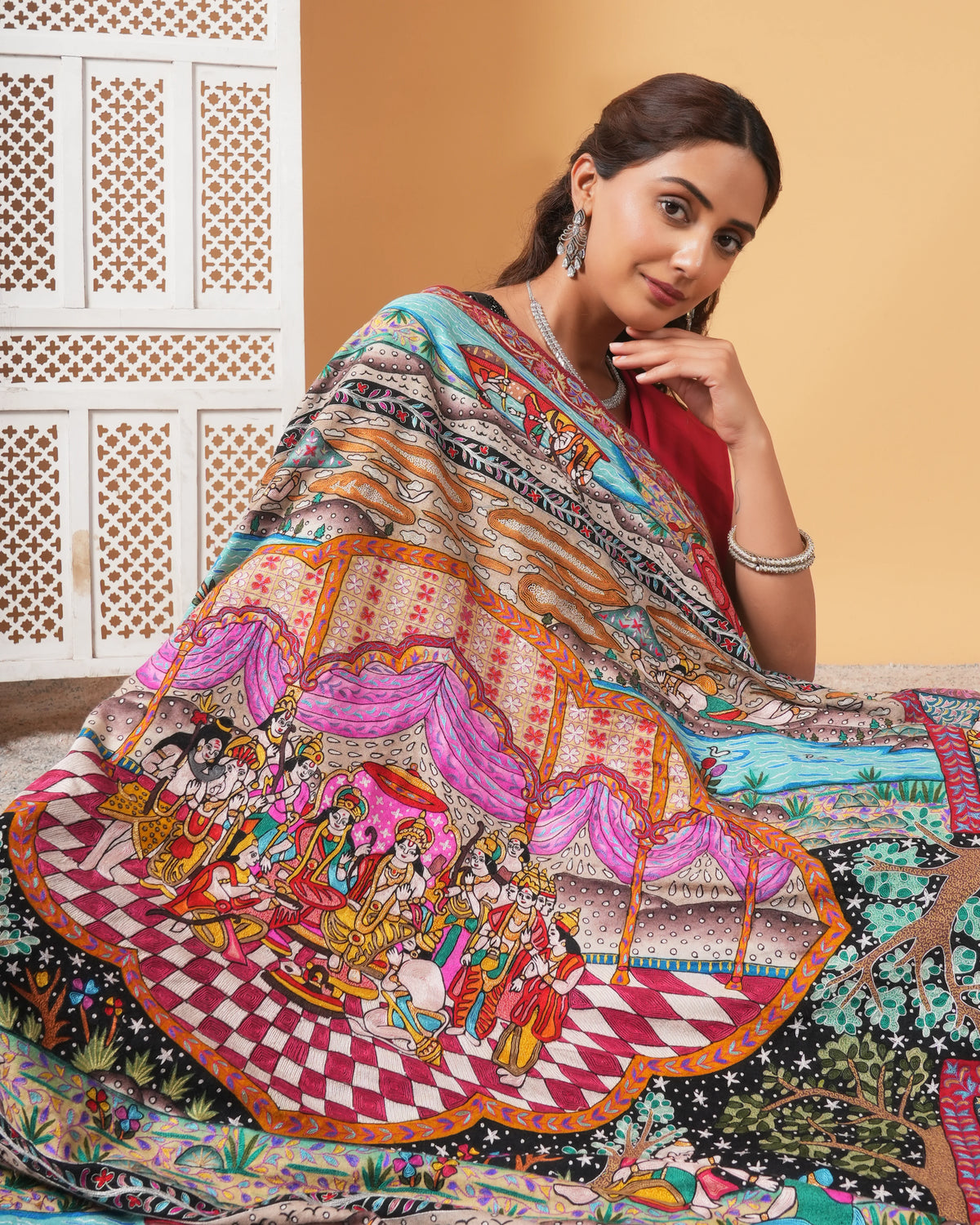 Kalamkari Pashmina Shawl