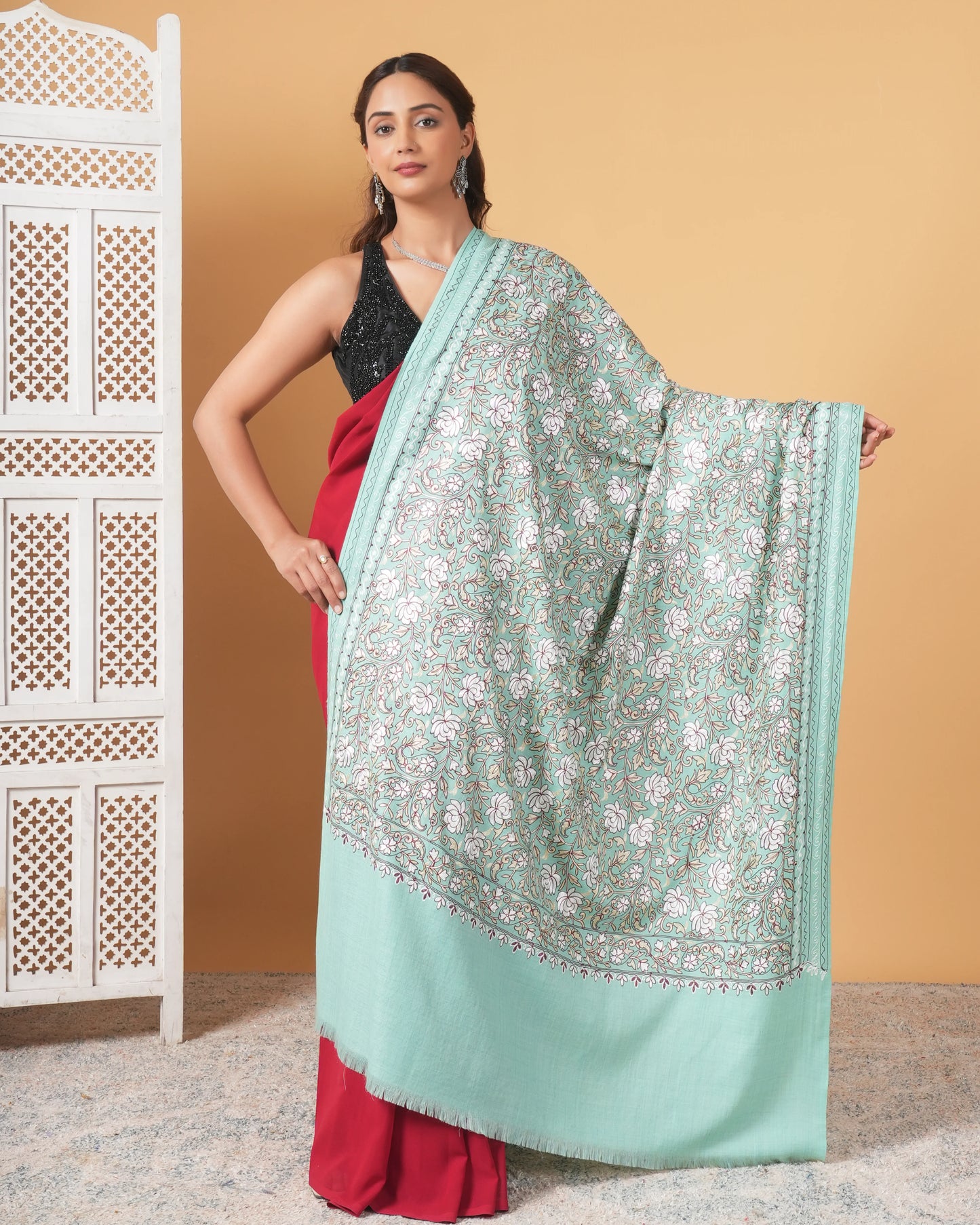 Jama-Embroidered Woolen Shawl