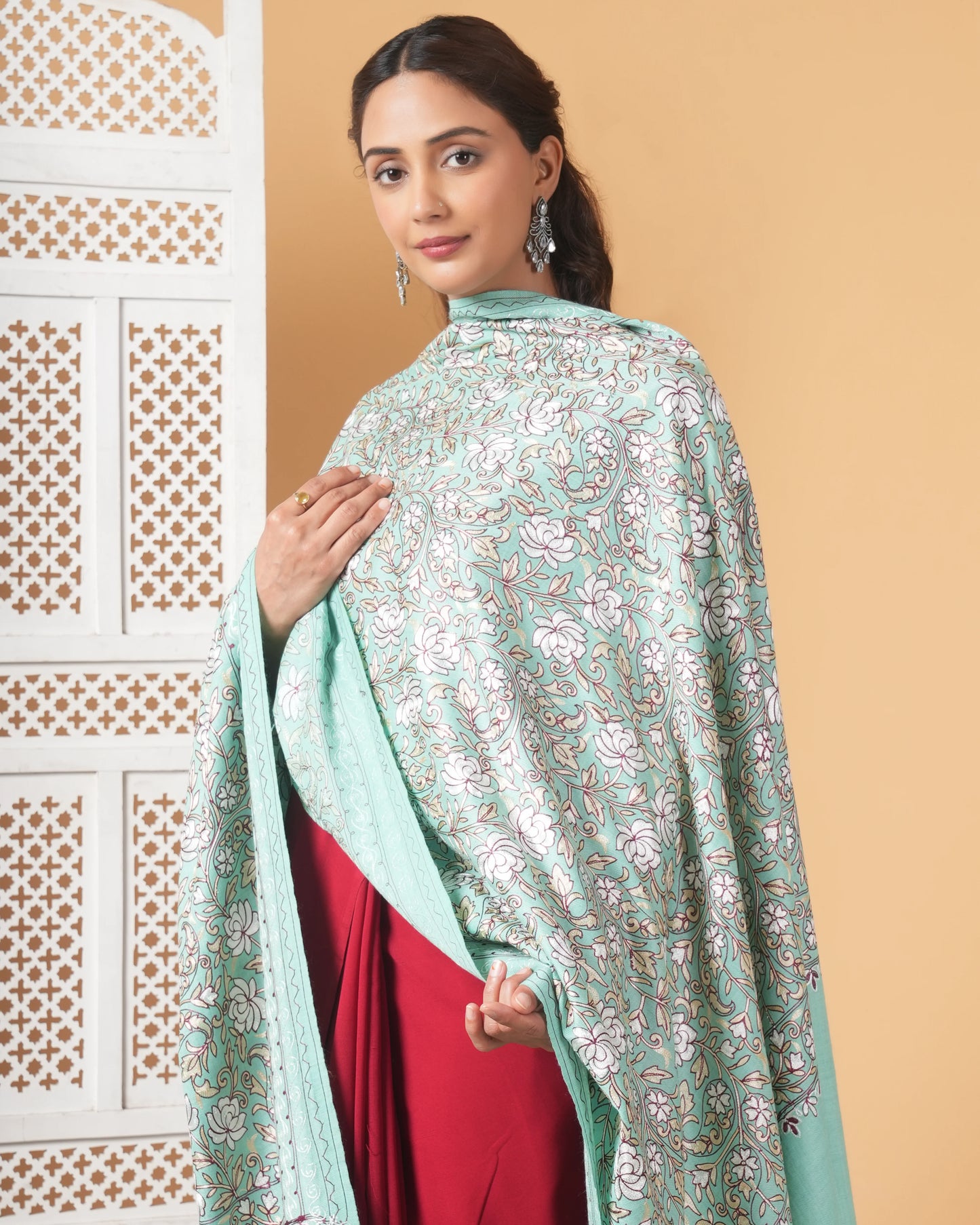 Jama-Embroidered Woolen Shawl