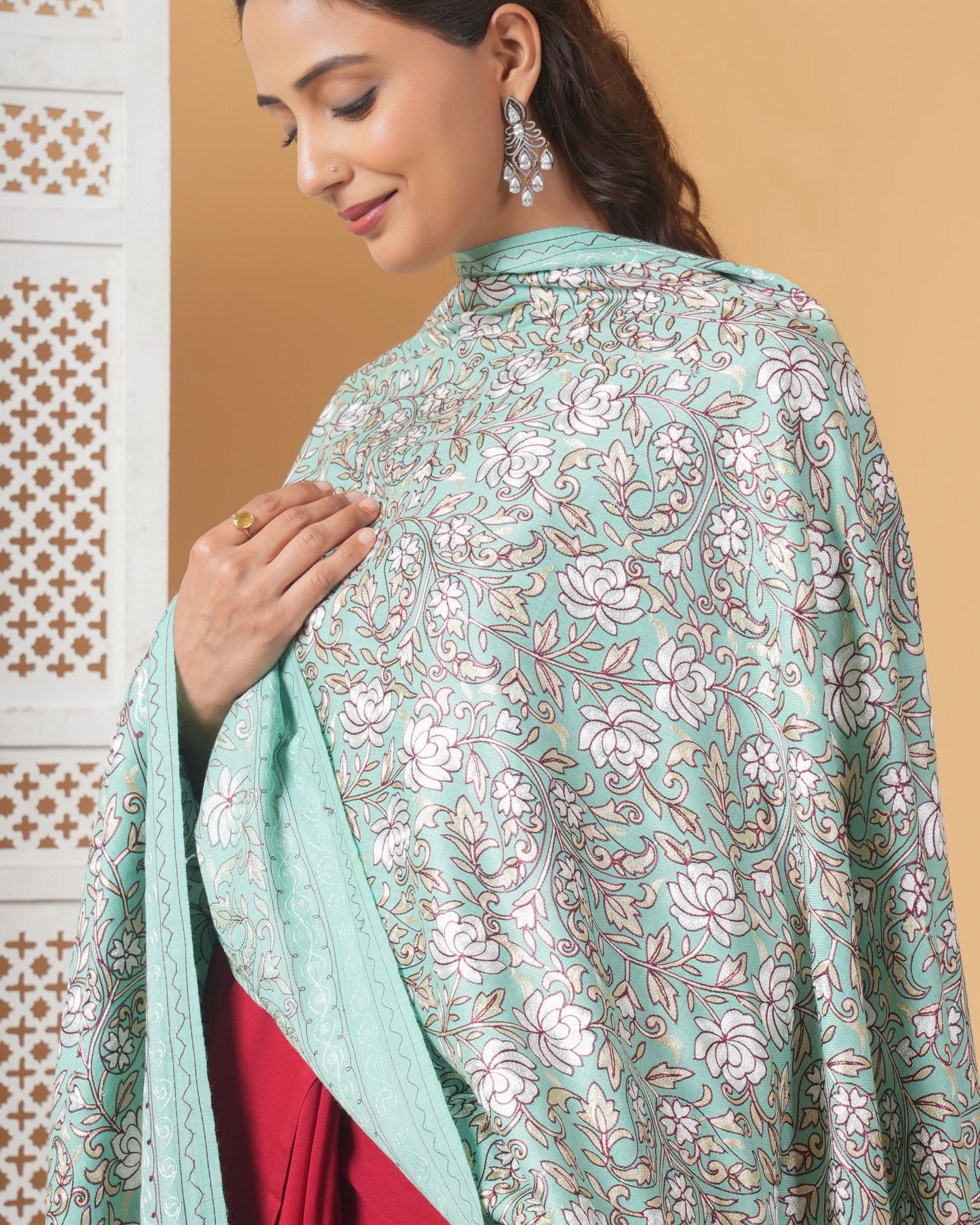 Jama-Embroidered Woolen Shawl