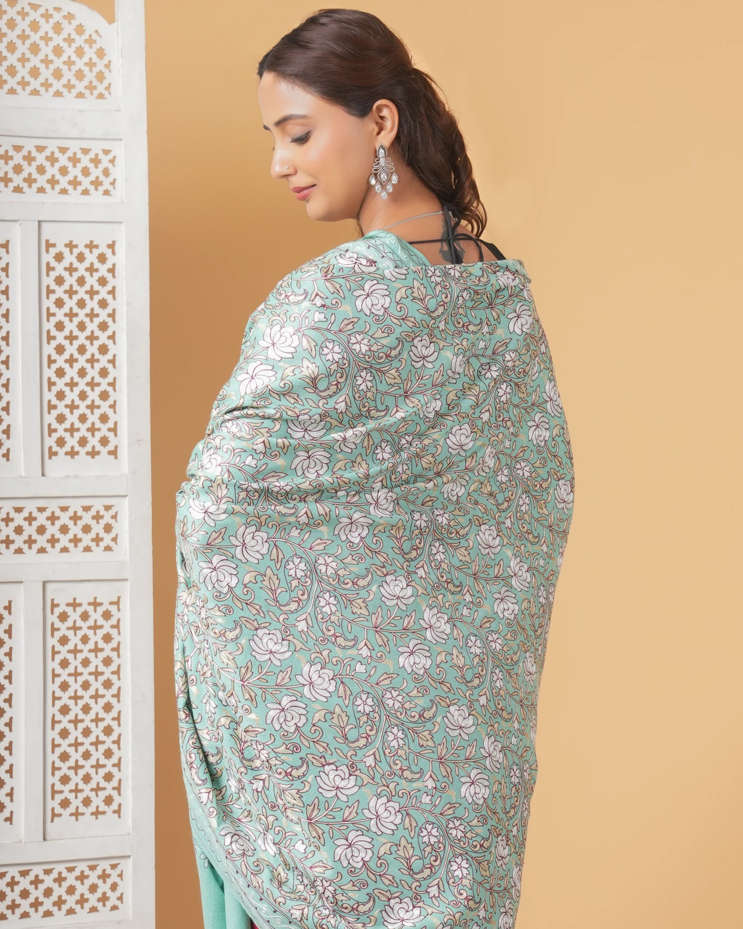 Jama-Embroidered Woolen Shawl