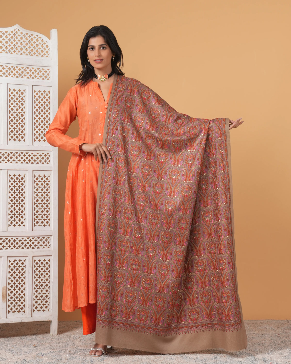 Jama Zari Woolen Shawl