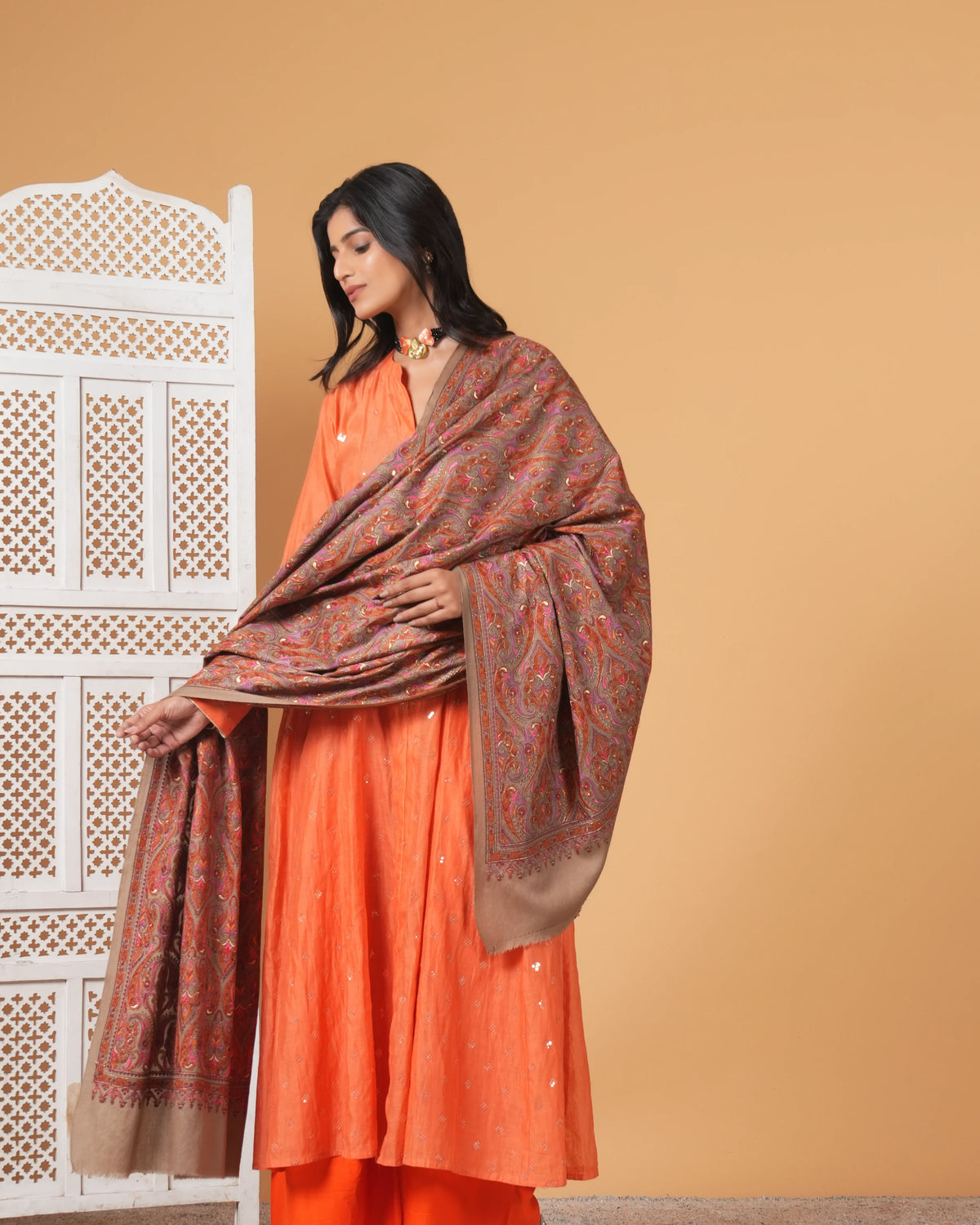 Jama Zari Woolen Shawl