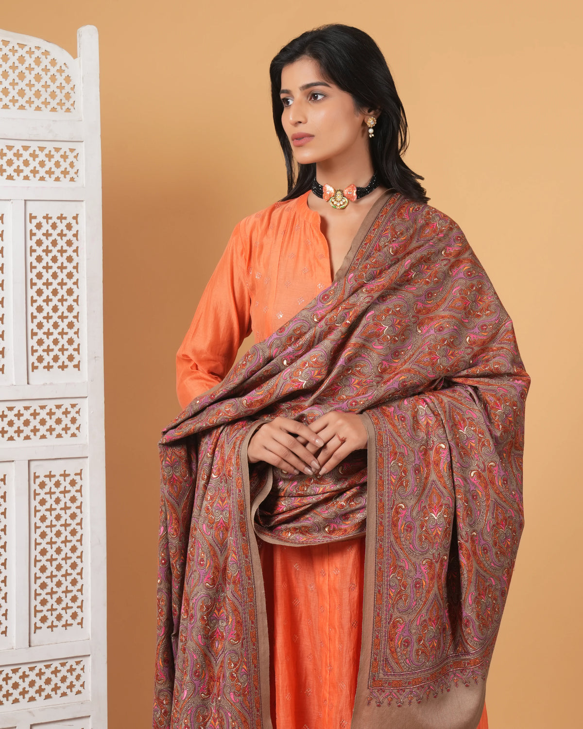 Jama Zari Woolen Shawl