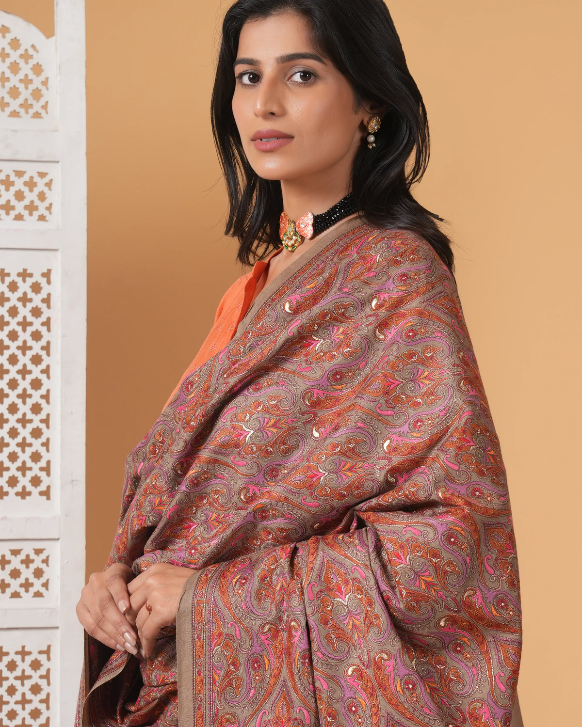 Jama Zari Woolen Shawl