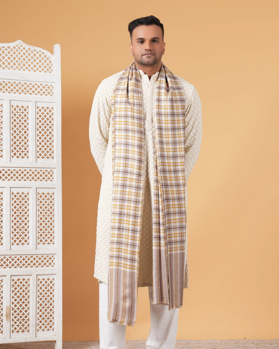 Check Pashmina Men's Shawl