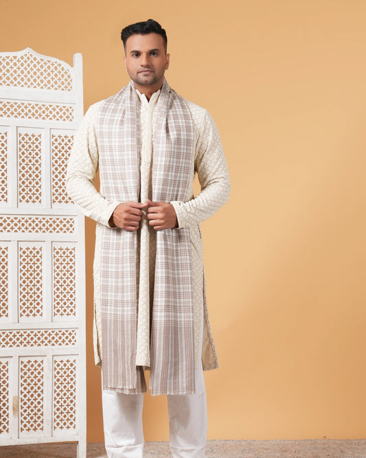 Check Pashmina Men's Shawl