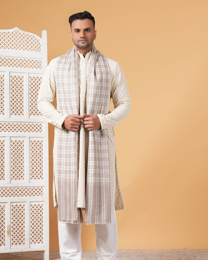 Check Pashmina Men's Shawl
