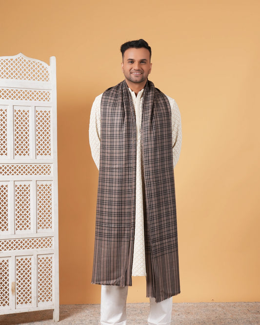 Check Pashmina Men's Shawl