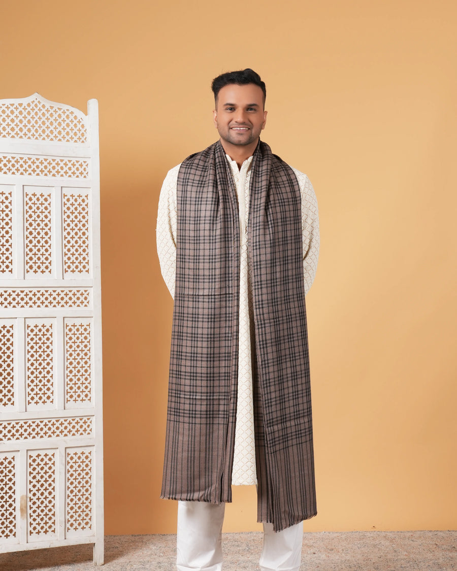 Check Pashmina Men's Shawl