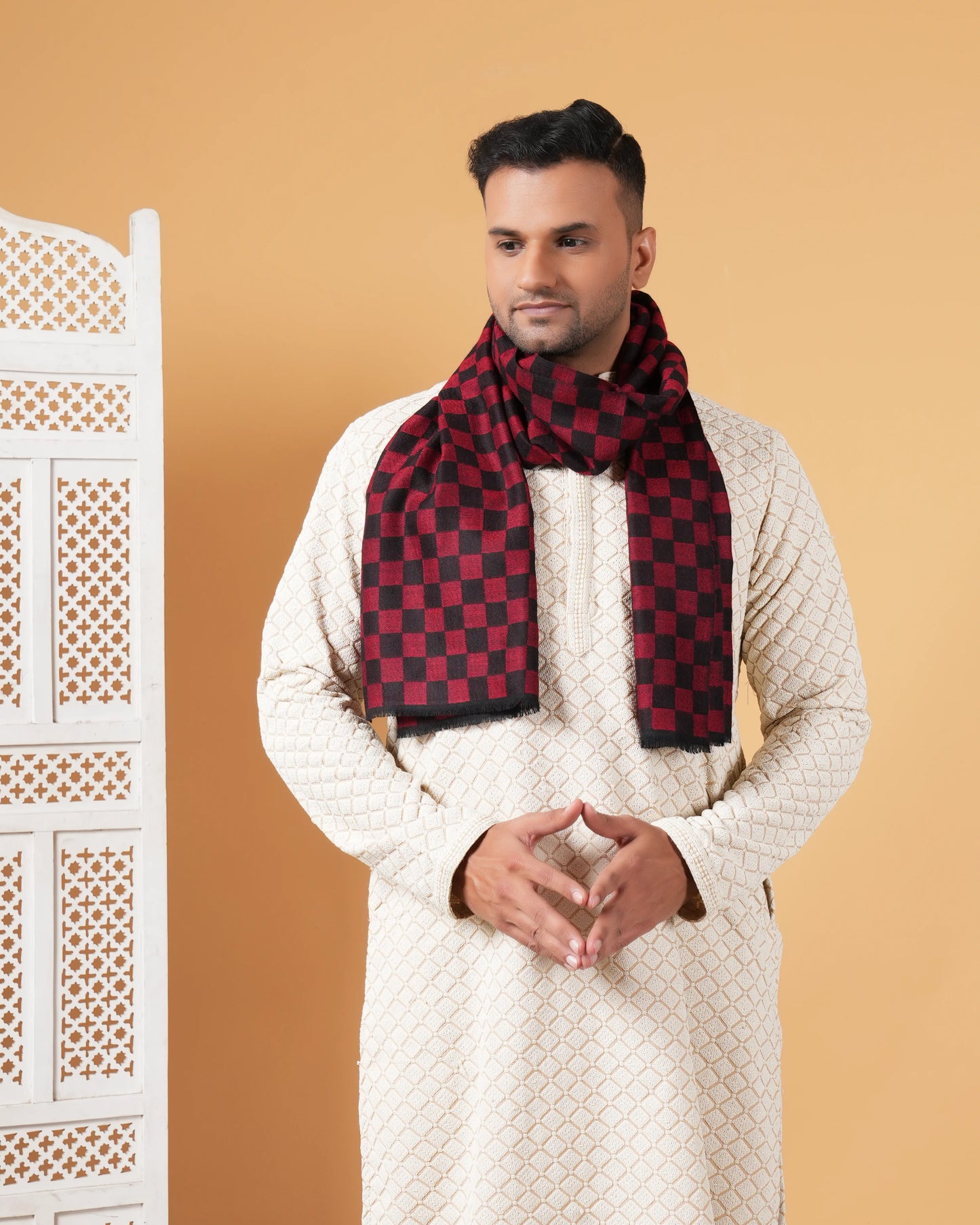 Checked Pure Pashmina Muffler