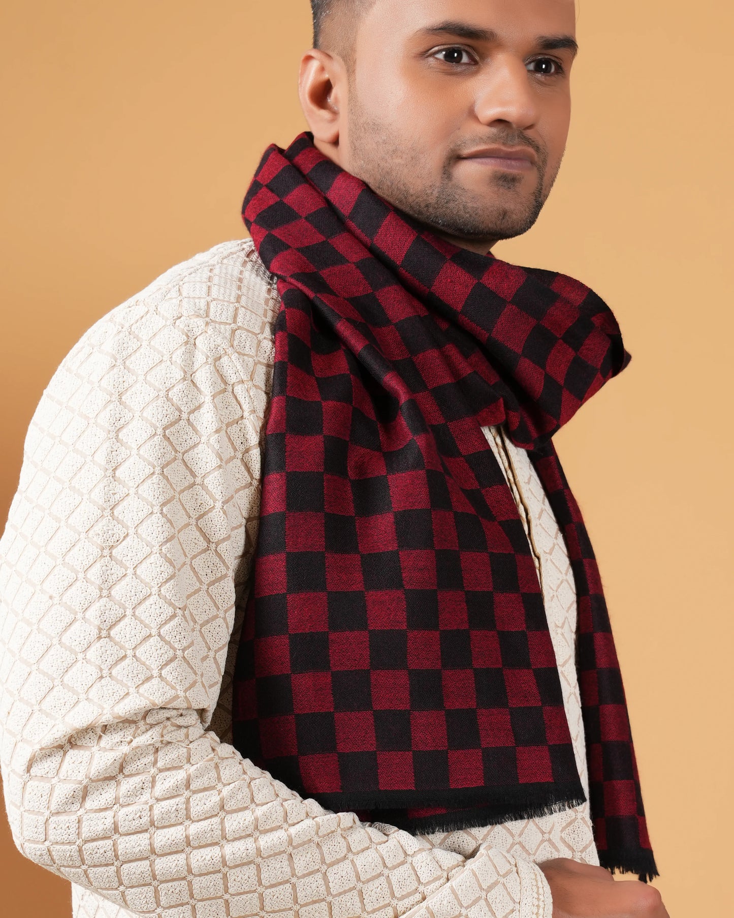 Checked Pure Pashmina Muffler