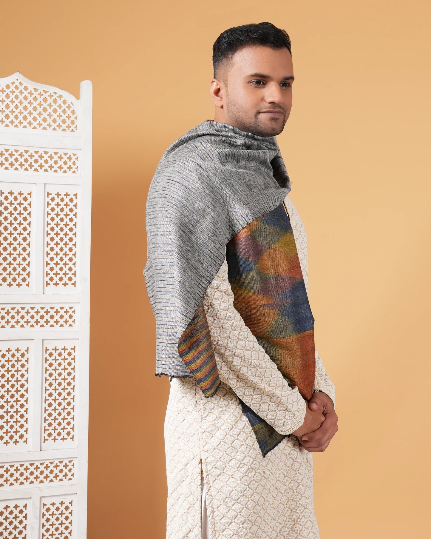 Ikat Reversible Pure Pashmina Muffler