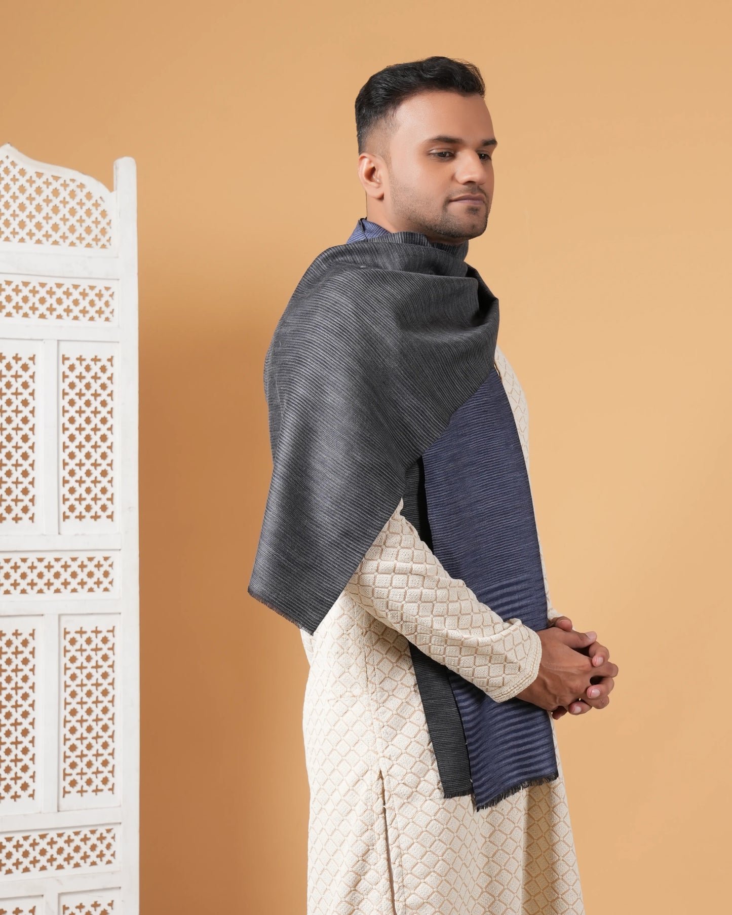 Reversible Ikat Pure Pashmina Muffler
