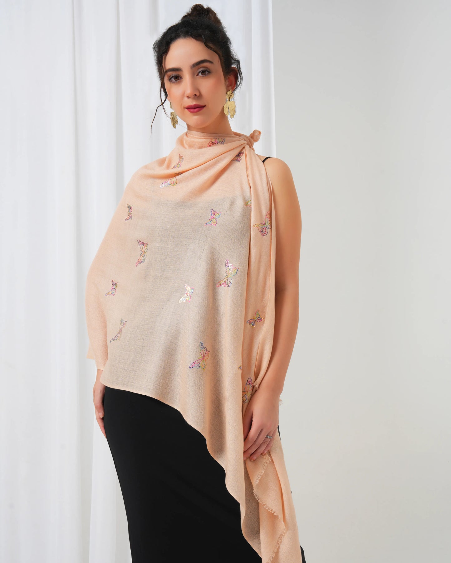 Zari Butterfly Woolen Stole