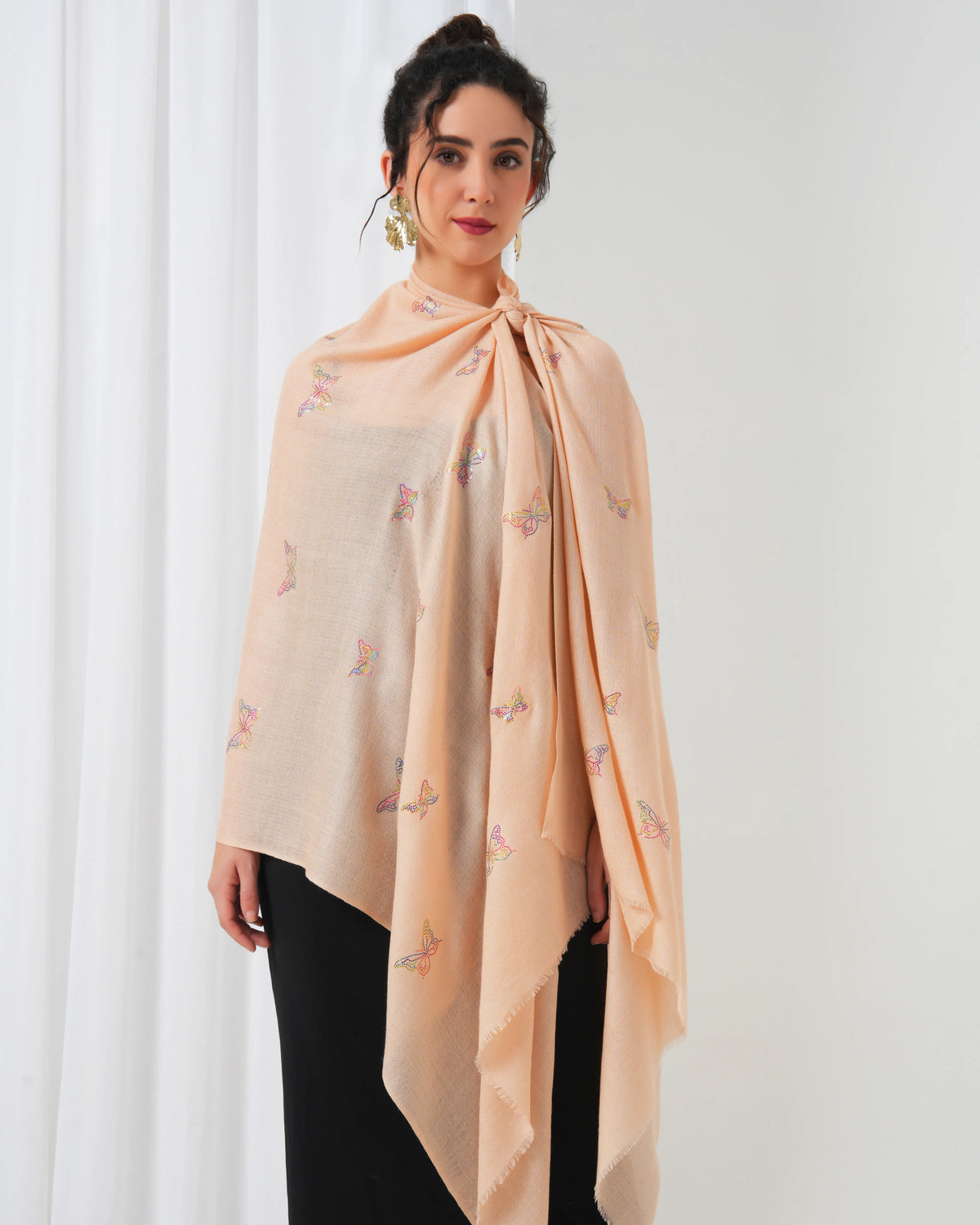 Zari Butterfly Woolen Stole