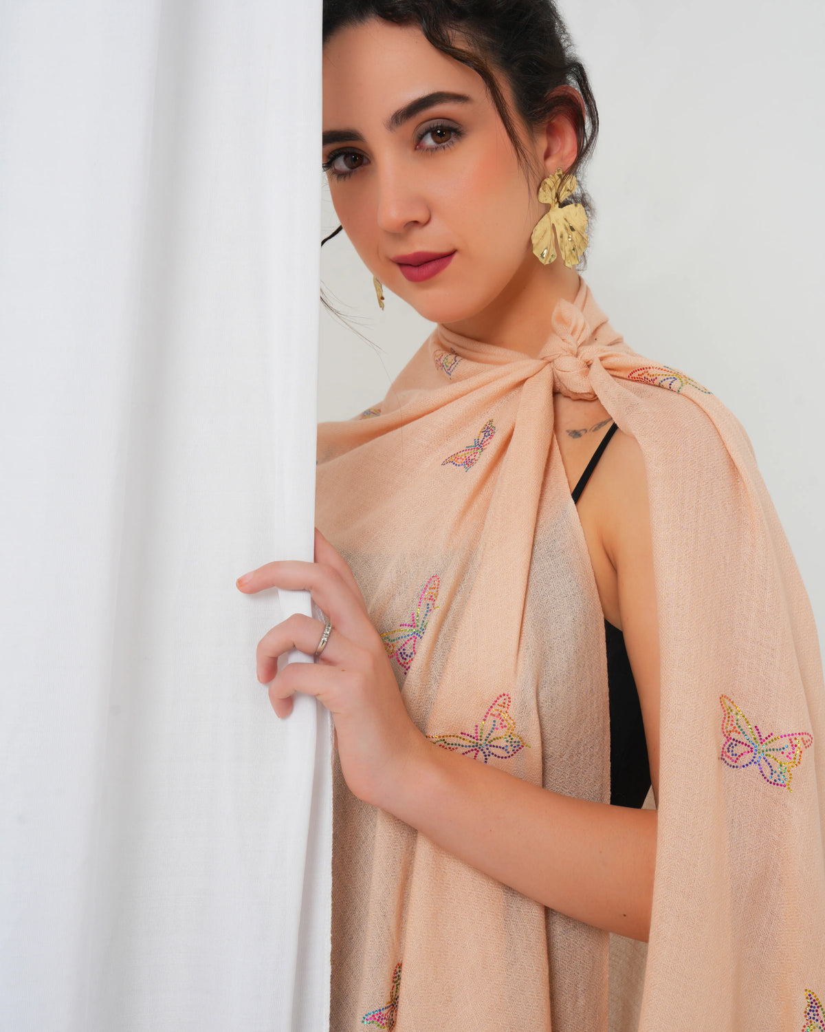 Zari Butterfly Woolen Stole