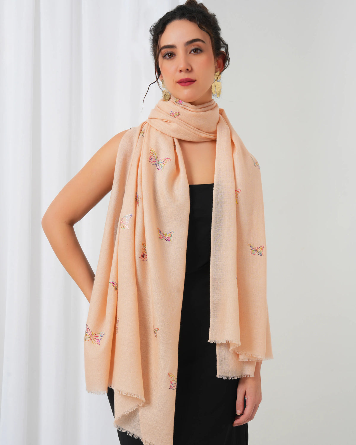 Zari Butterfly Woolen Stole