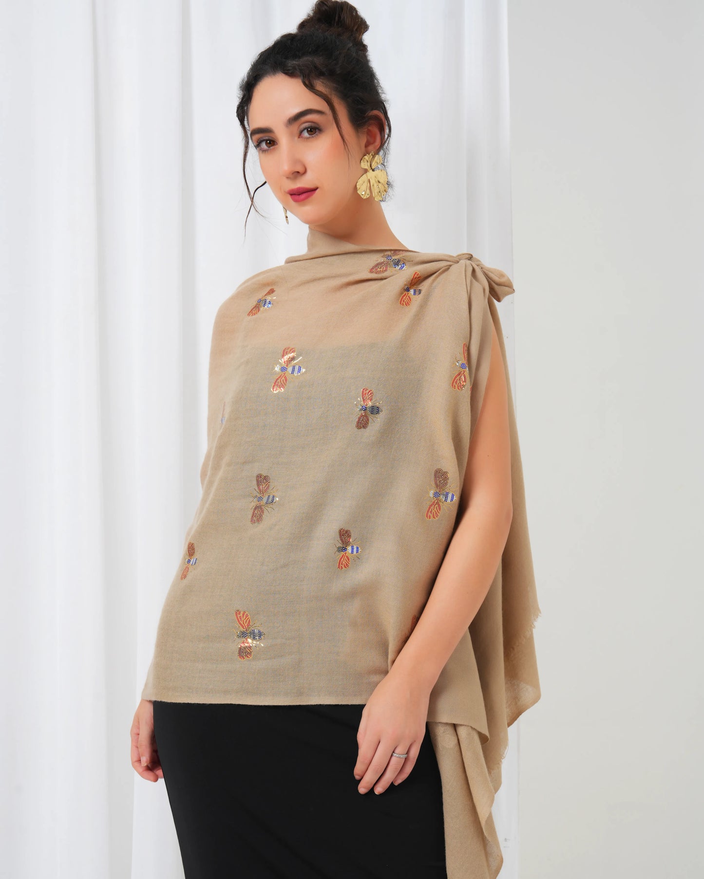 Zari Butterfly Woolen Stole