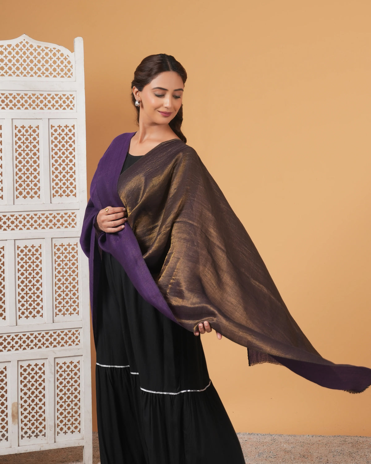 Zari Reversible Woolen Stole