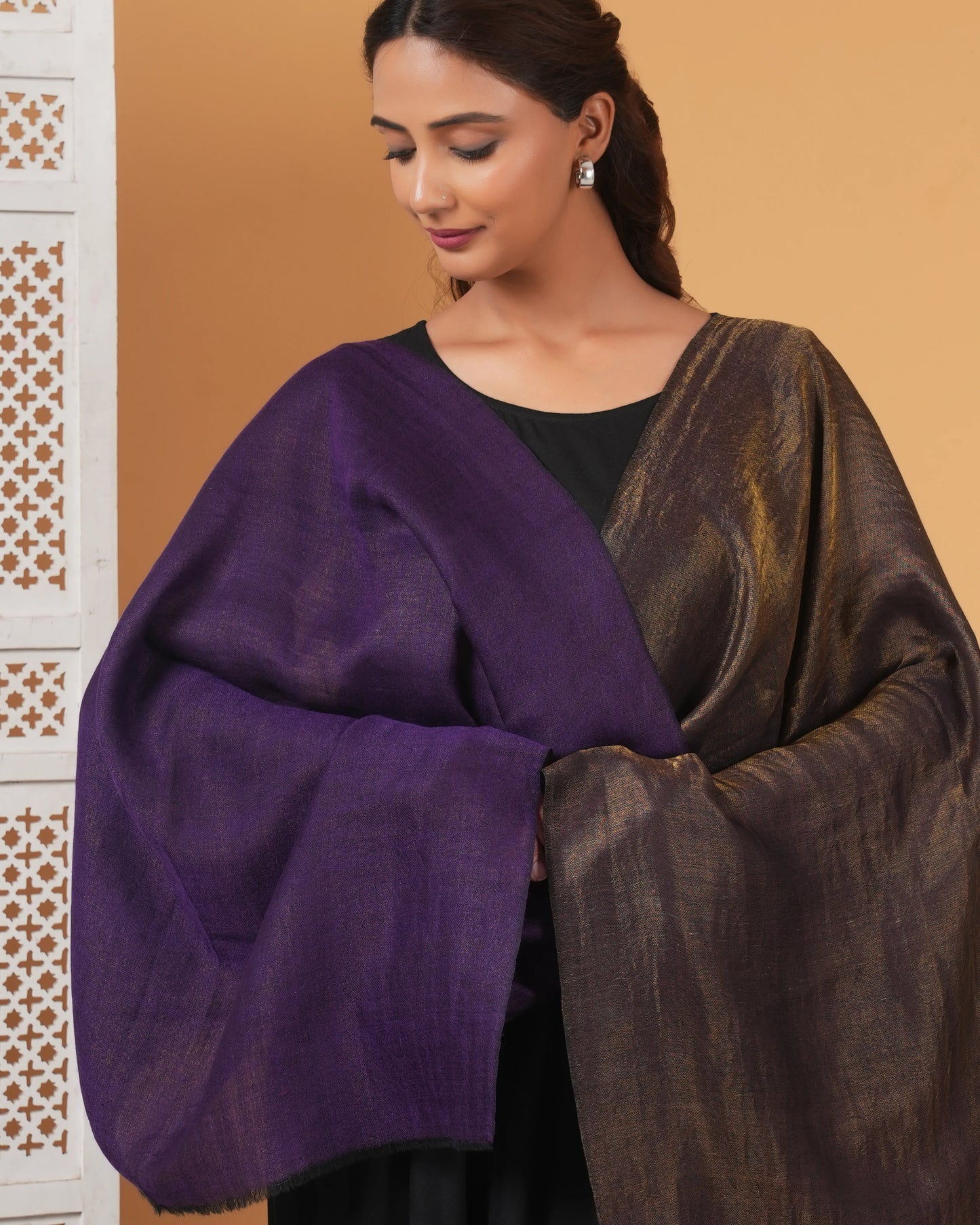 Zari Reversible Woolen Stole