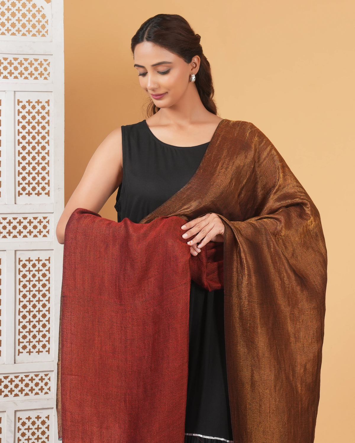 Zari Reversible Woolen Stole